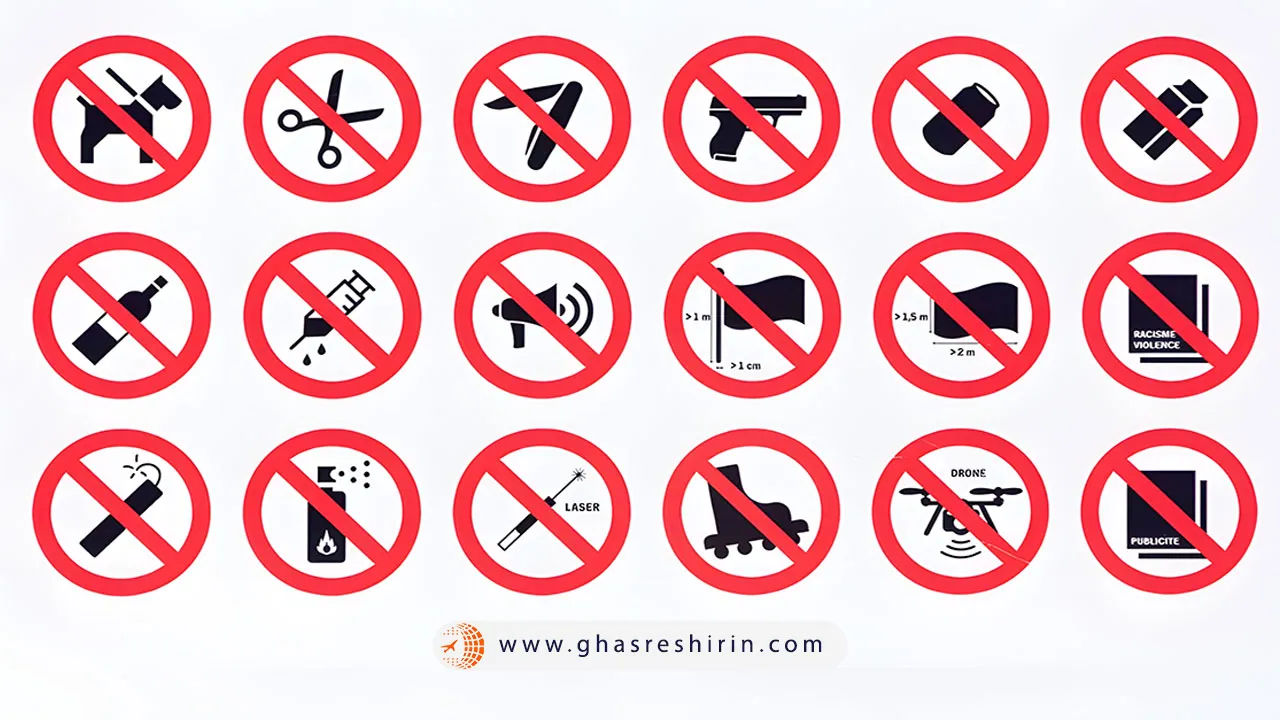 وسایل ممنوعه در قسمت کابین هواپیما