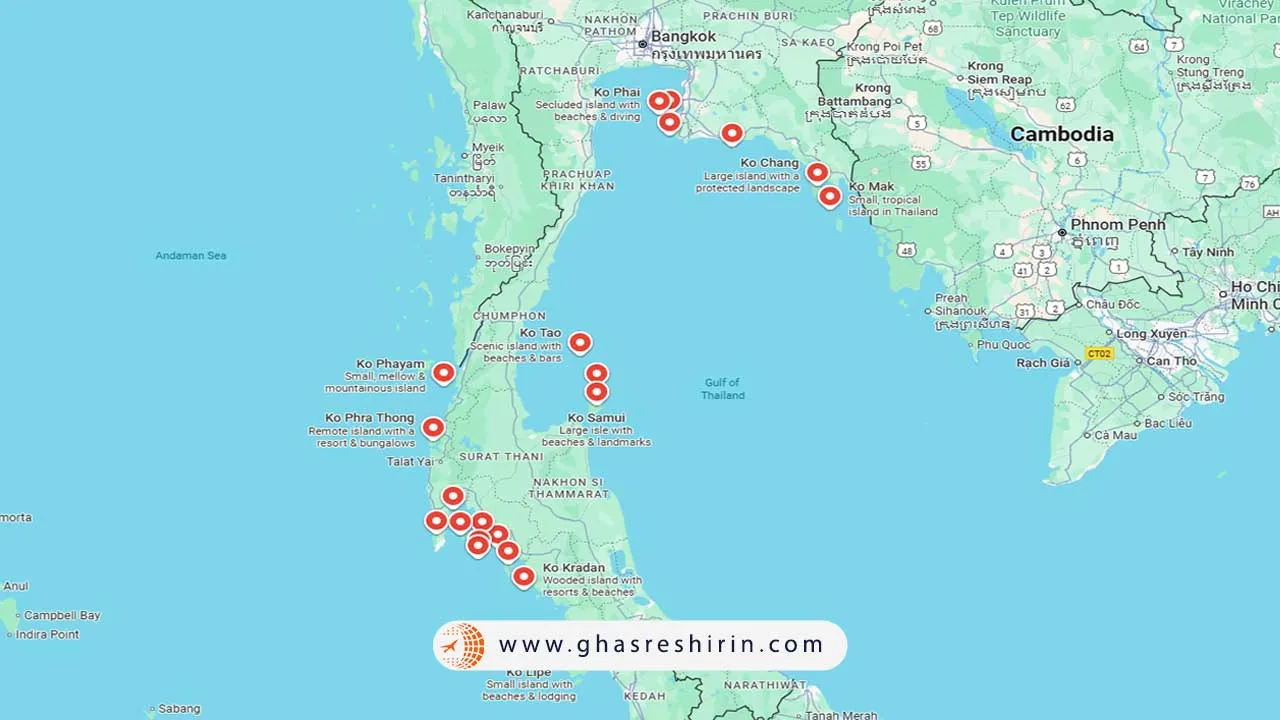 نقشه جزایر تایلند