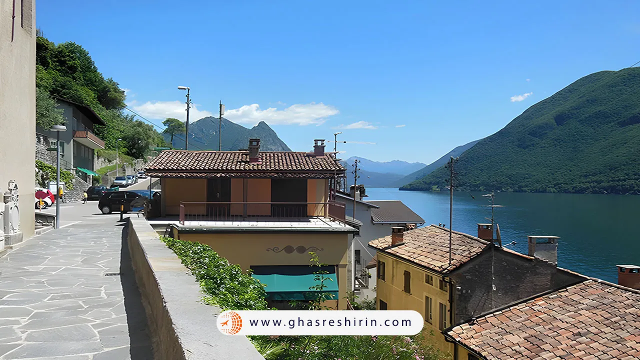 دهکده گاندریا ( Gandria ) در نزدیکی دریاچه لوگانو