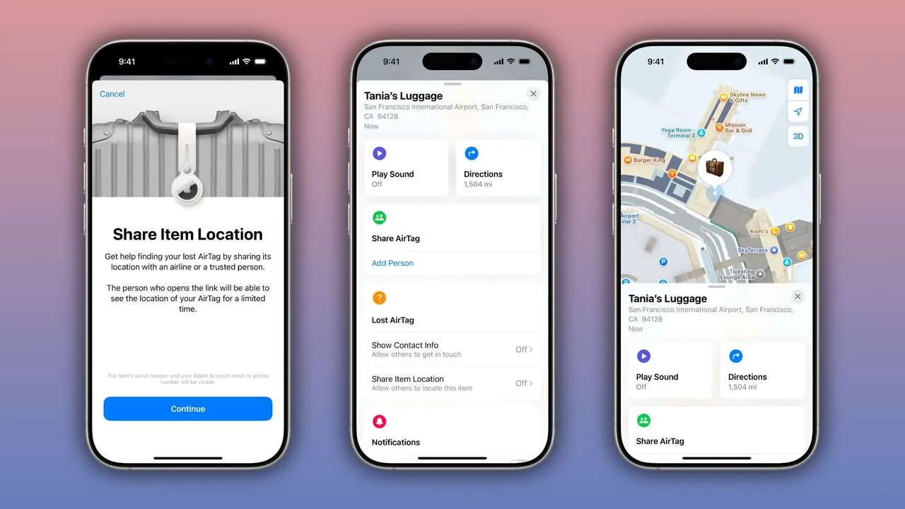 ویژگی جدید اپل برای پیدا کردن چمدان های گمشده در ایرلاین ها