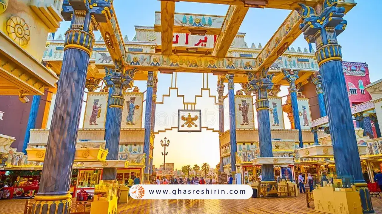 غرفه ایران در گلوبال ویلیج دبی با یک معماری چشم نواز